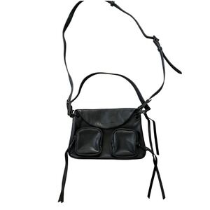Aimee Kestenberg Moana Convertible Crossbody Shoulder Bag Black Leather